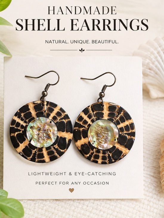 Jewelry - NEW! Handmade abalone Shell Earrings